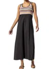Lilla P Crochet Insert Maxi Dress In Black Multi In Black