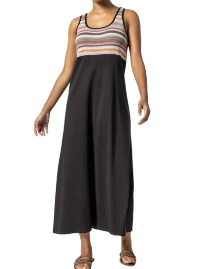 LILLA P CROCHET MAXI DRESS IN BLACK