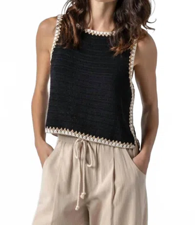 Lilla P Crochet Tank Top In Black