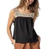 Lilla P Crochet Trim Tank In Black Multi In Multi