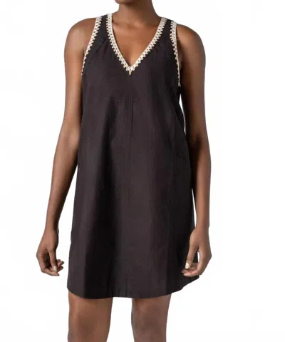 Lilla P Crochet Trim V-neck Dress In Black