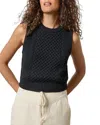Lilla P Cropped Cable Tank Sweater In Black