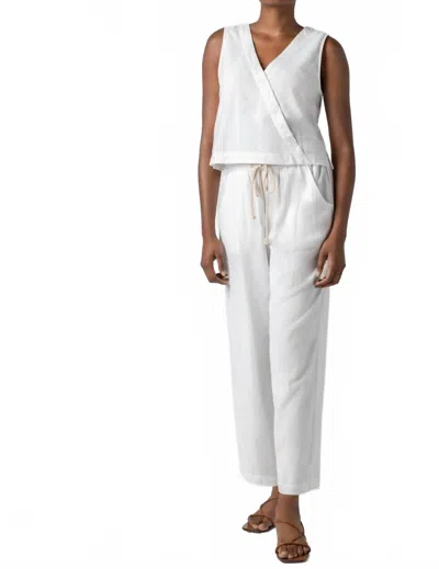 Lilla P Cross Front Sleeveless Top In White