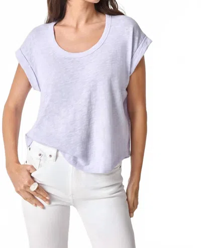 Lilla P Cuff Sleeve Boxy Top In Lilac In Blue