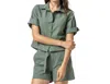 Lilla P Cuff Sleeve Shirt Jacket In Seagrass In Green