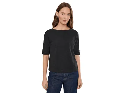 Lilla P Cuffed Sleeve Boatneck Women's Clothing Black: Sm