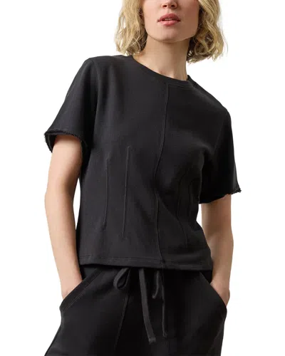 Lilla P Darted Elbow Sleeve Shirt In Black