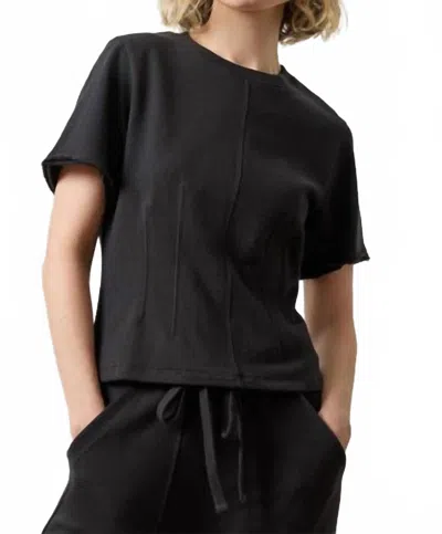 Lilla P Darted Elbow Sleeve Shirt In Black