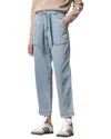 Lilla P Denim Belted Pant In Light Wash In Blue