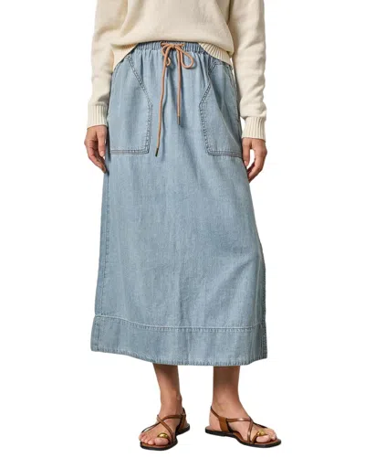 Lilla P Denim Drawcord Skirt In Blue