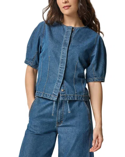 Lilla P Denim Full Sleeve Seamed Top
