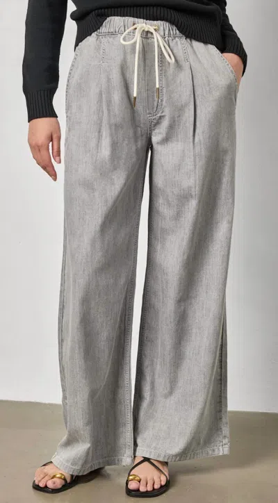 Lilla P Denim Straight Leg Pant In Grey Wash In Gray