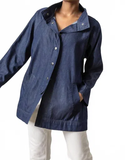 Lilla P Denim Swing Jacket In Dark Wash In Blue