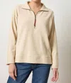 Lilla P Dolman Half Zip Pullover In Nude
