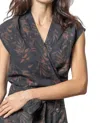 Lilla P Dolman Wrap Top In Onyx/java In Multi