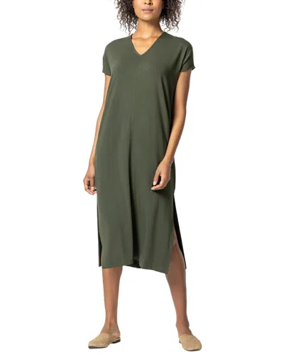 Lilla P Double V-neck Maxi Dress In Green