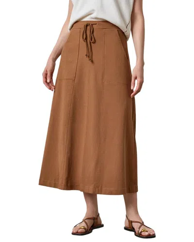 Lilla P Drawcord Paneled Skirt In Brown