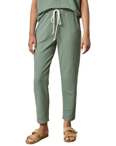 Lilla P Drawcord Waffle Pants In Seagrass In Green