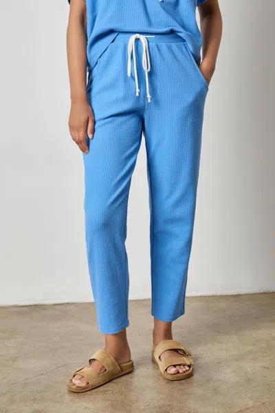 Lilla P Drawcord Waffle Pant In Bluejay
