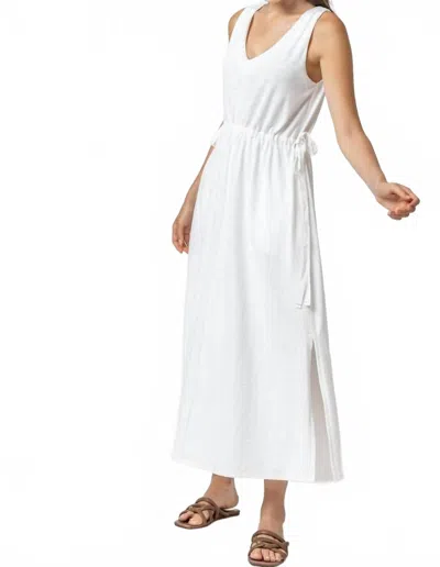 Lilla P Drawcord Waist Maxi Dress In White