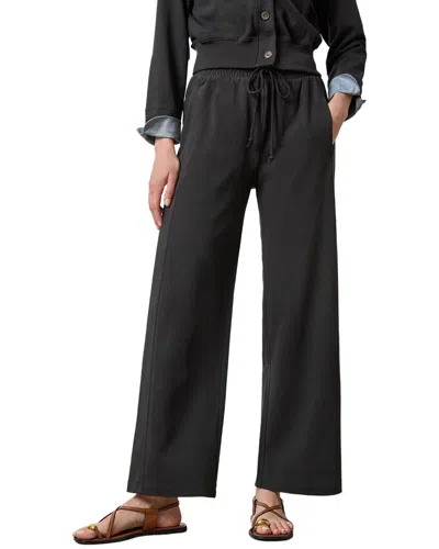 Lilla P Drawcord Wide Leg Pant In Black