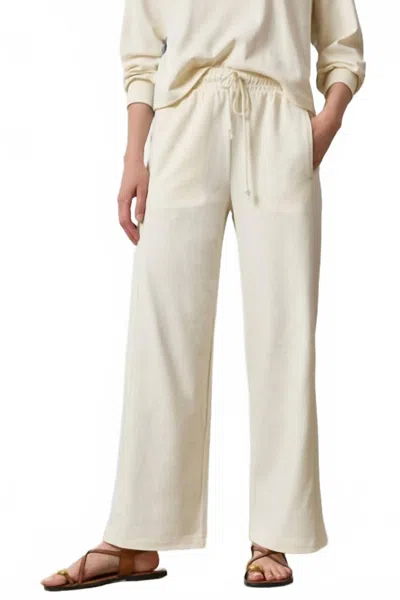 Lilla P Drawcord Wide Leg Pant In Magnolia In White