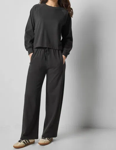 Lilla P Drawcord Wide Leg Pants In Black