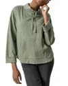 Lilla P Drawstring Neck Pullover In Green
