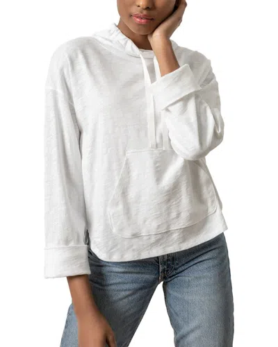 Lilla P Drawstring Neck Pullover In White