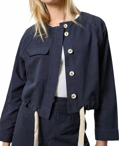 Lilla P Drawstring Waist Jacket In Navy In Blue