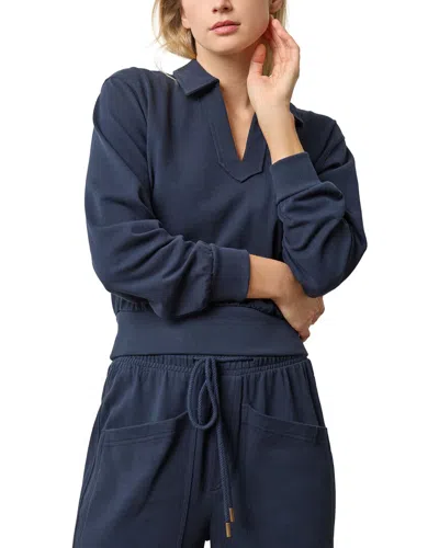 Lilla P Drop Shoulder Polo Shirt In Blue