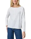 Lilla P Drop Shoulder Boatneck Long Sleeve Top In White