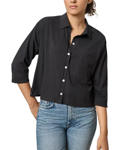 Lilla P Easy Button-down T-shirt In Black