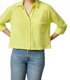 Lilla P Easy Button Down Tee In Key Lime In Yellow