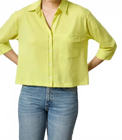 Lilla P Easy Button Down Tee In Key Lime In Yellow