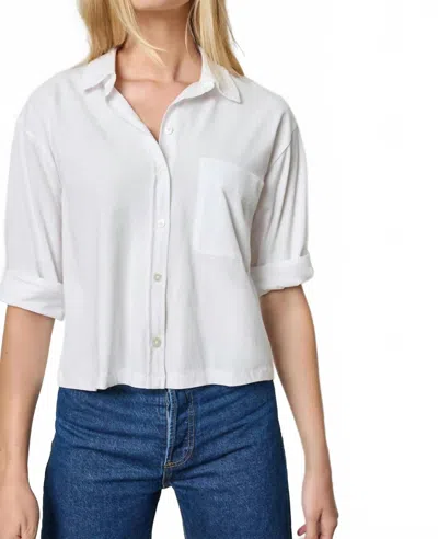 LILLA P EASY BUTTON DOWN TEE IN WHITE