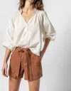 LILLA P EASY BUTTON RAGLAN TOP IN ECRU