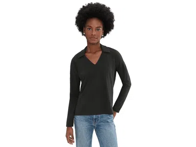 Lilla P Easy Collared Split Neck In Black