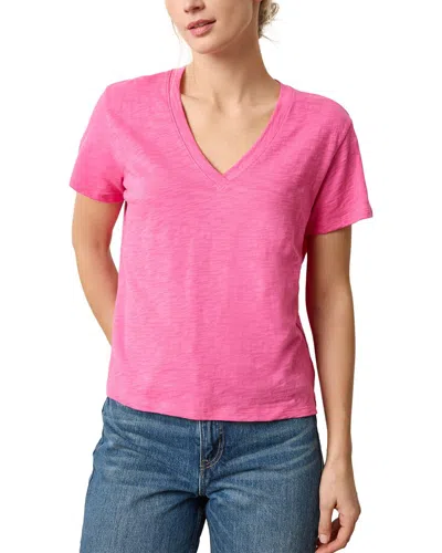 Lilla P Easy Fit Boyfriend V-neck Shirt In Pink