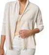 Lilla P Easy Open Linen-blend Cardigan In Neutral