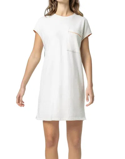 Lilla P Easy Pocket Tunic Dress In Gardenia In White