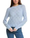 Lilla P Easy Pointelle Crewneck Sweater In Glacier
