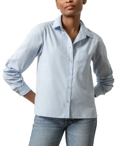 Lilla P Easy Poplin Button-down Shirt In Blue