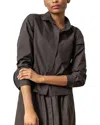Lilla P Easy Poplin Button-down Shirt In Gray