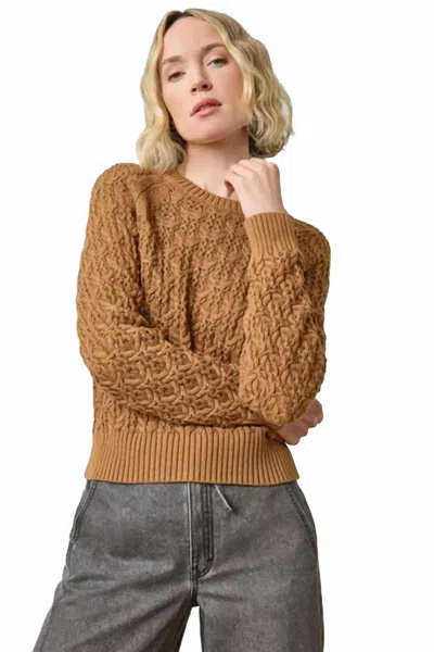 Lilla P Easy Raglan Sleeve Sweater In Cork In Multi