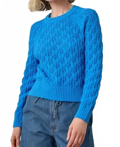Lilla P Easy Sleeve Raglan Sweater In Dutch Blue