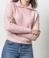 Lilla P Easy Split Collar Wool-blend Sweater In Red