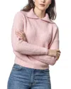 Lilla P Easy Split Collar Wool-blend Sweater In Pink