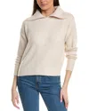 Lilla P Easy Split Collar Wool-blend Sweater In White
