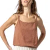 Lilla P Elastic Hem Camisole In Burnt Sienna In Brown